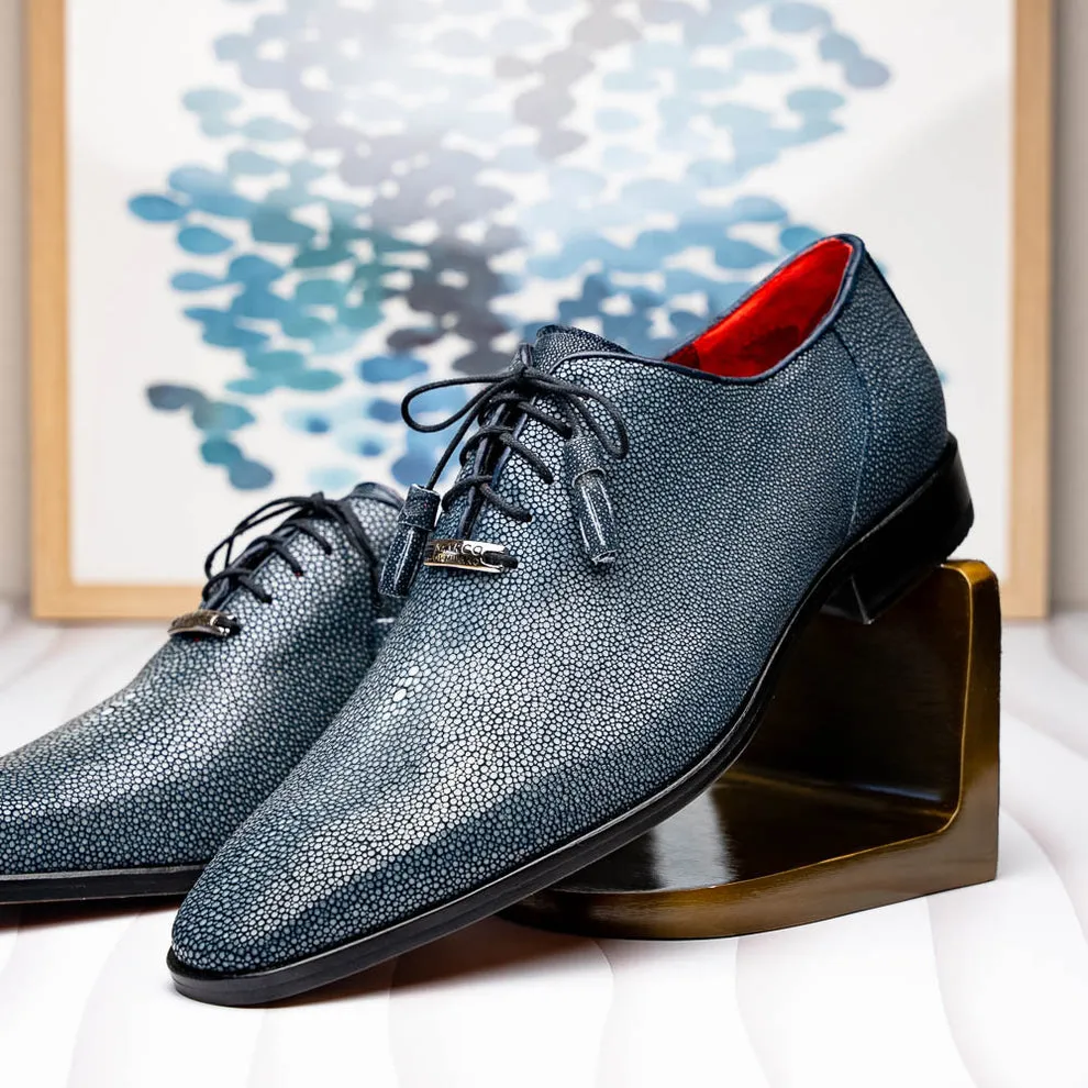 Marco Di Milano Criss Navy Stingray Oxford Dress Shoes