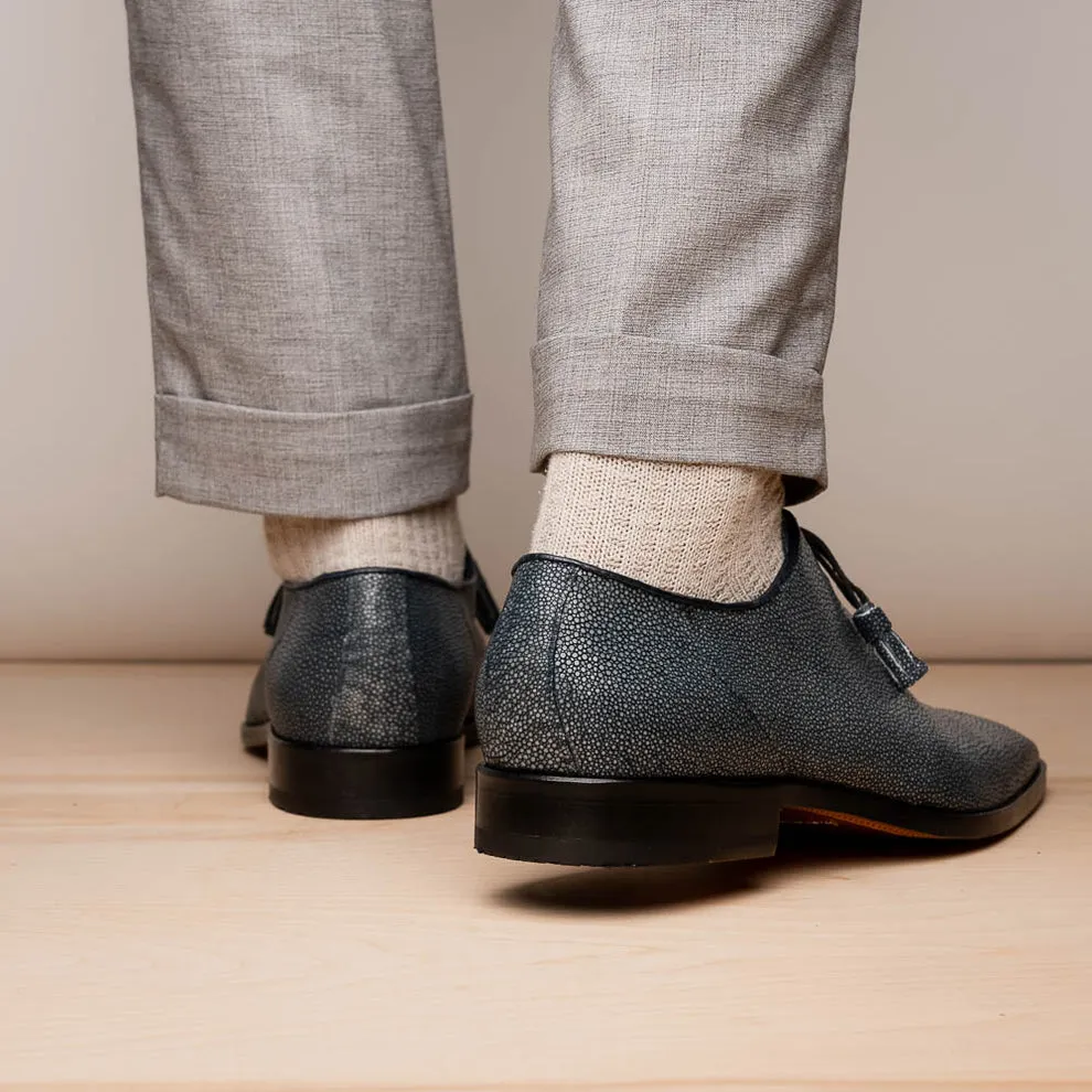 Marco Di Milano Criss Navy Stingray Oxford Dress Shoes
