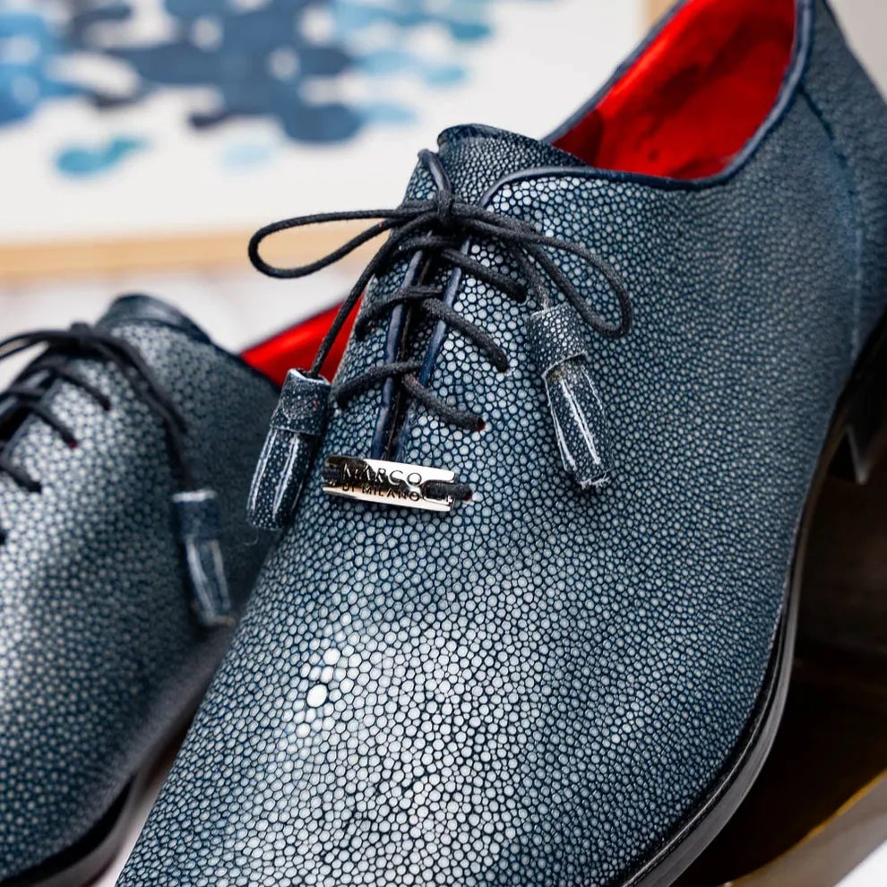 Marco Di Milano Criss Navy Stingray Oxford Dress Shoes