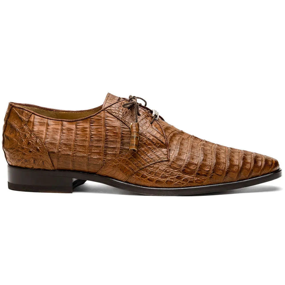 Marco Di Milano Lacio in Bay Apache Caiman Crocodile Derby Dress Shoes