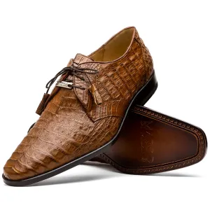 Marco Di Milano Lacio in Bay Apache Caiman Crocodile Derby Dress Shoes