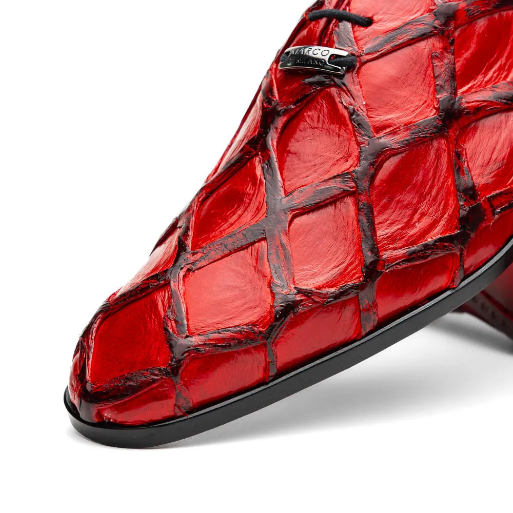 Marco Di Milano Olivieri Red Pirarucu Oxford Dress Shoes