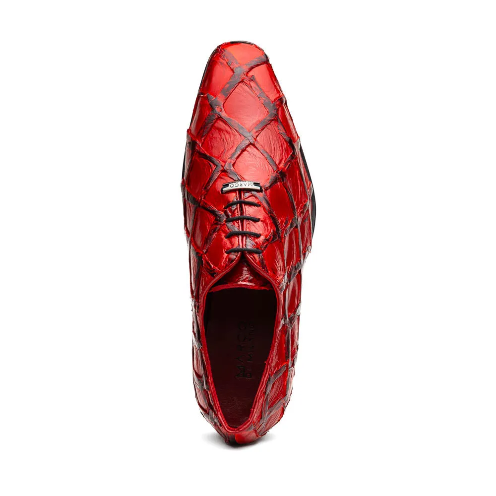Marco Di Milano Olivieri Red Pirarucu Oxford Dress Shoes