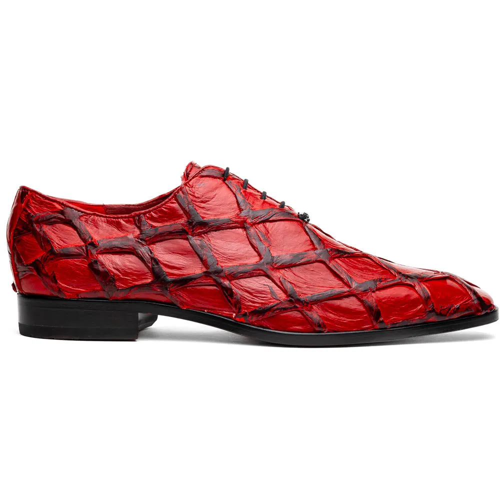 Marco Di Milano Olivieri Red Pirarucu Oxford Dress Shoes