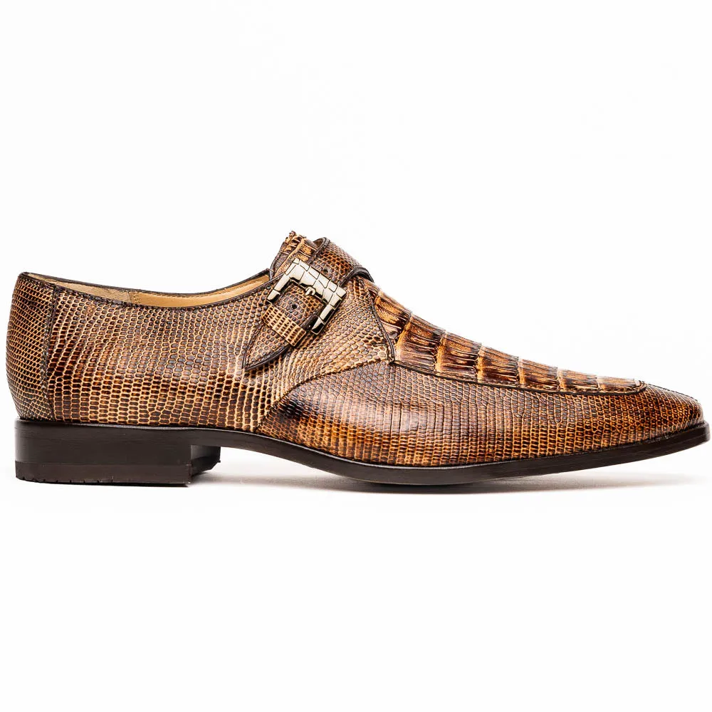 Marco Di Milano Toluca in Rustic Orix Crocodile & Lizard Monk Strap Dress Shoes