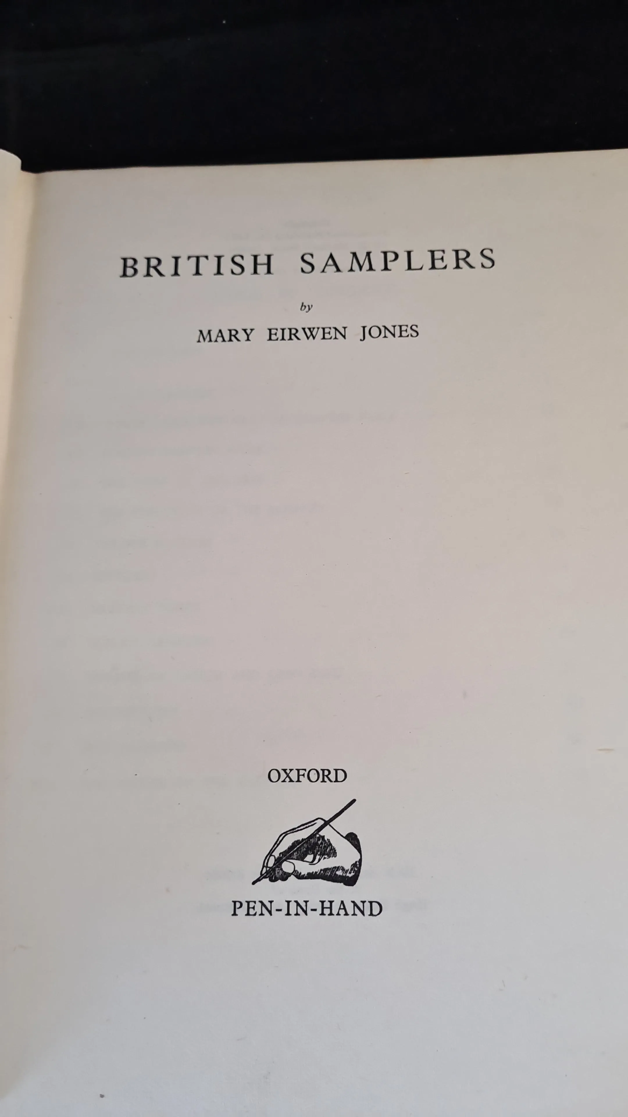 Mary Eirwen Jones - British Samplers, Oxford, 1948