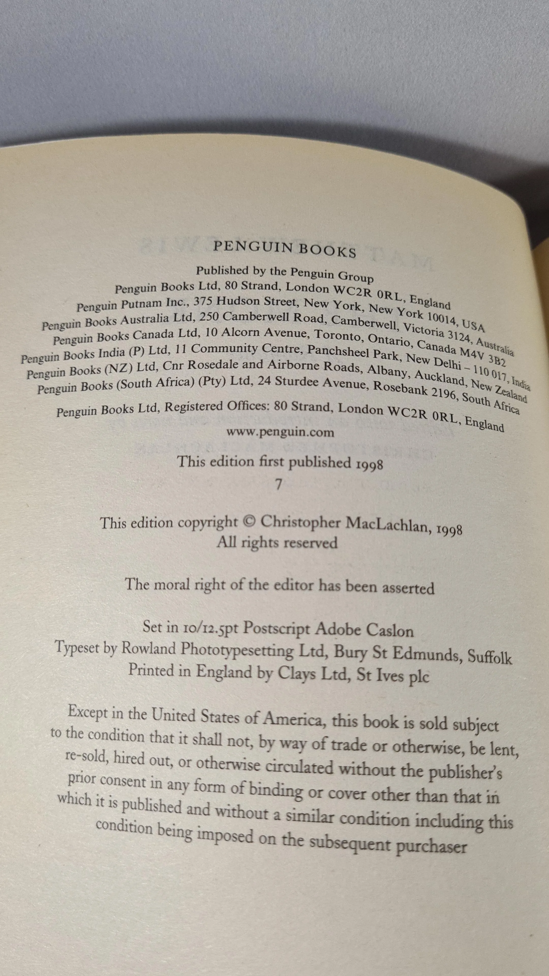 Matthew Lewis - The Monk, Penguin Classics, 1998, Paperbacks
