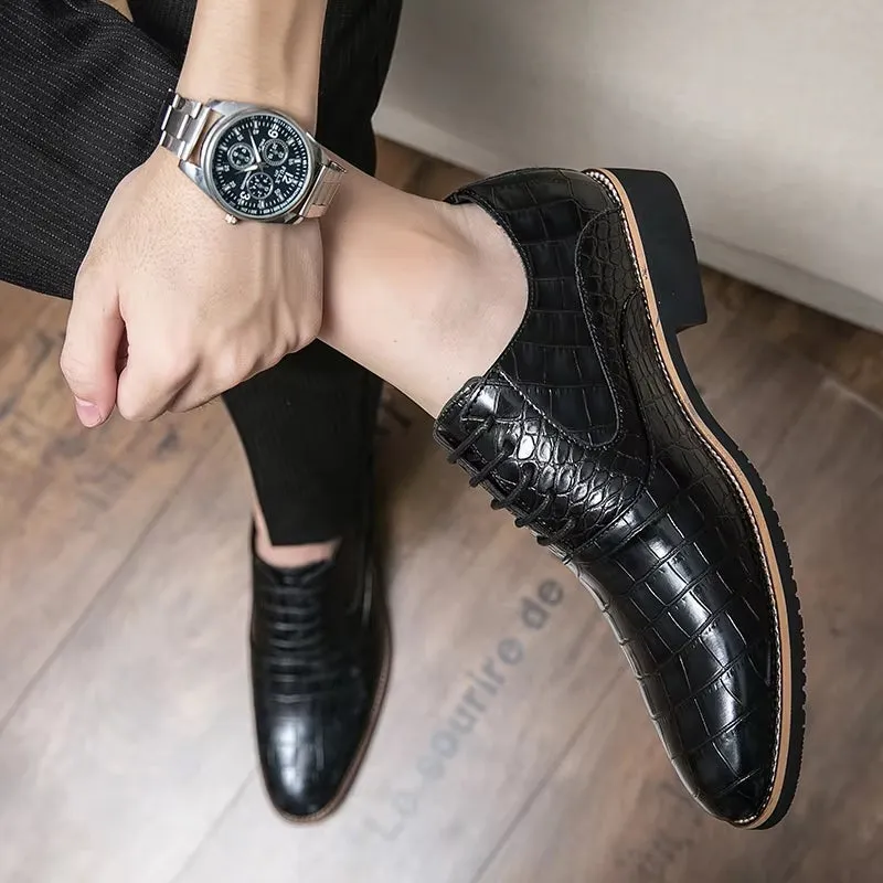 Men Dress Shoes Thick Soled Shoes Anti Skid Oxford Shoes