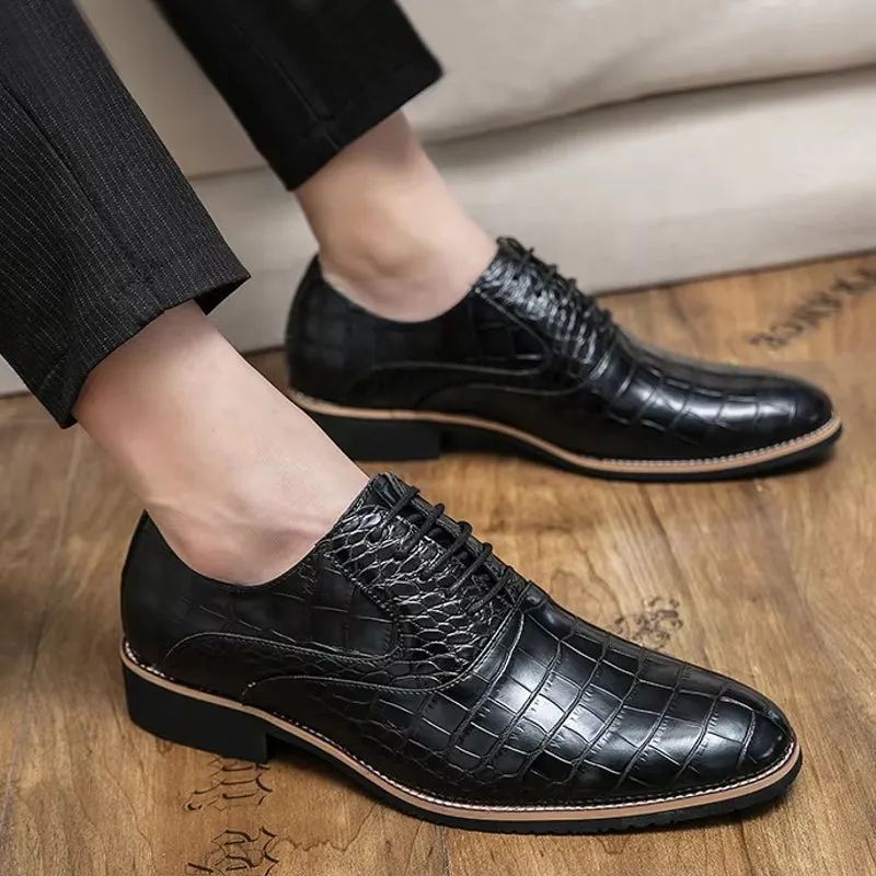 Men Dress Shoes Thick Soled Shoes Anti Skid Oxford Shoes