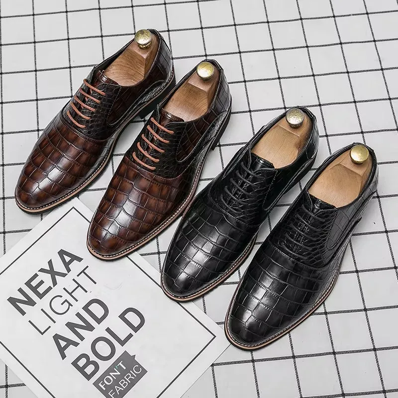 Men Dress Shoes Thick Soled Shoes Anti Skid Oxford Shoes