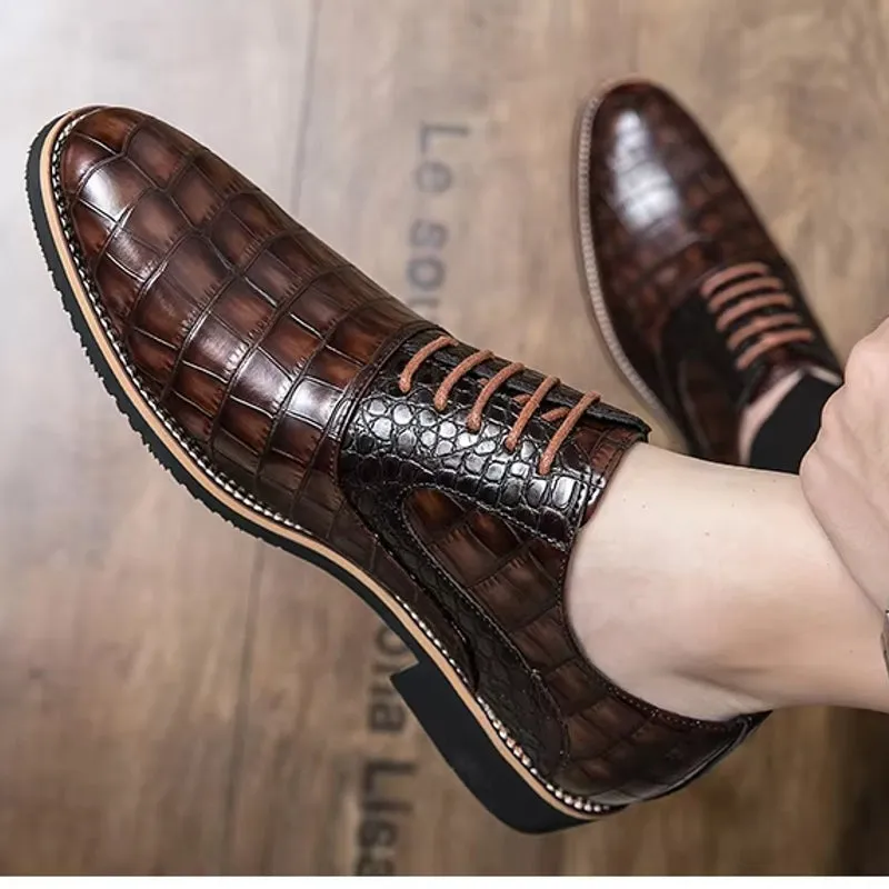 Men Dress Shoes Thick Soled Shoes Anti Skid Oxford Shoes