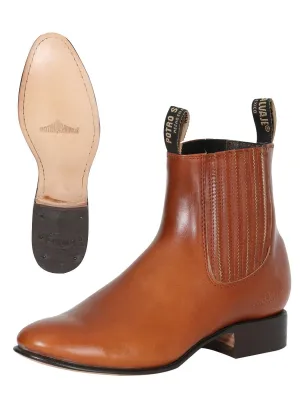 Men's Classic Pull Up Leather Charro Ankle Boots 'Potro Salvaje' 123787