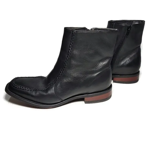 Men's Laredo Richmond Black Leather 7&quot; Side Zip BootsSize 8D