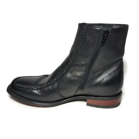 Men's Laredo Richmond Black Leather 7&quot; Side Zip BootsSize 8D