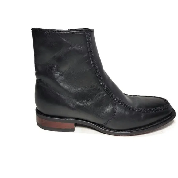 Men's Laredo Richmond Black Leather 7&quot; Side Zip BootsSize 8D