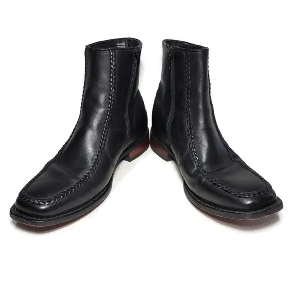 Men's Laredo Richmond Black Leather 7&quot; Side Zip BootsSize 8D