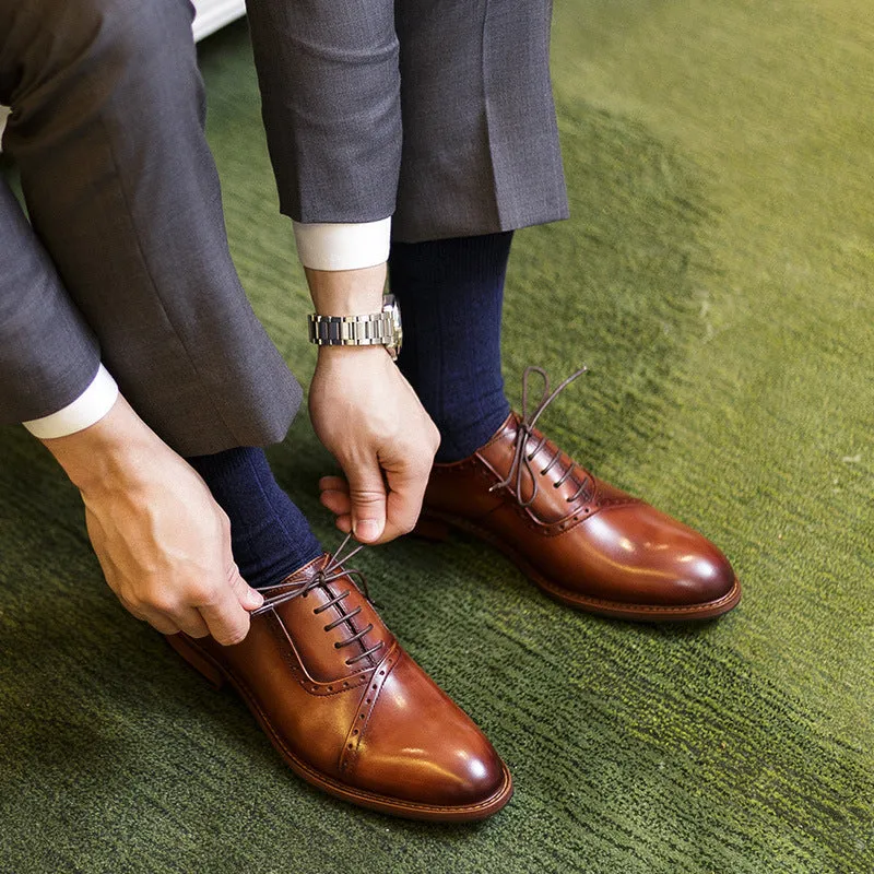 Men's Leather Lace-up Oxford Shoes