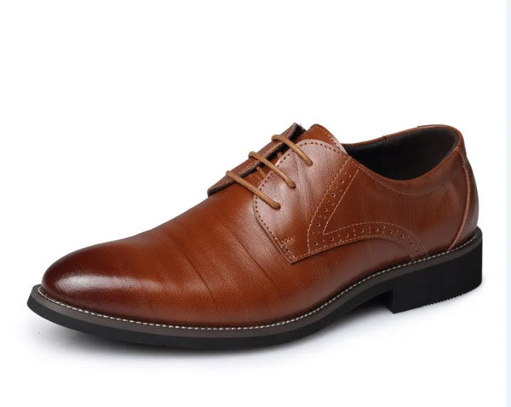 Men's Real Cowhide Leather Oxford Shoes Comfortable Insole Lacing Business Dress Shoes Man Wedding High Quality Shoes