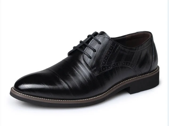 Men's Real Cowhide Leather Oxford Shoes Comfortable Insole Lacing Business Dress Shoes Man Wedding High Quality Shoes