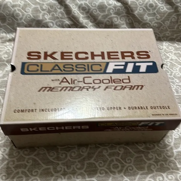 mens sketchers vegan leather air cooled memory foam shoes new 11.5 wide