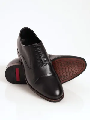 Men's Toe Cap Oxford With Shadow Spray Shoe - Black