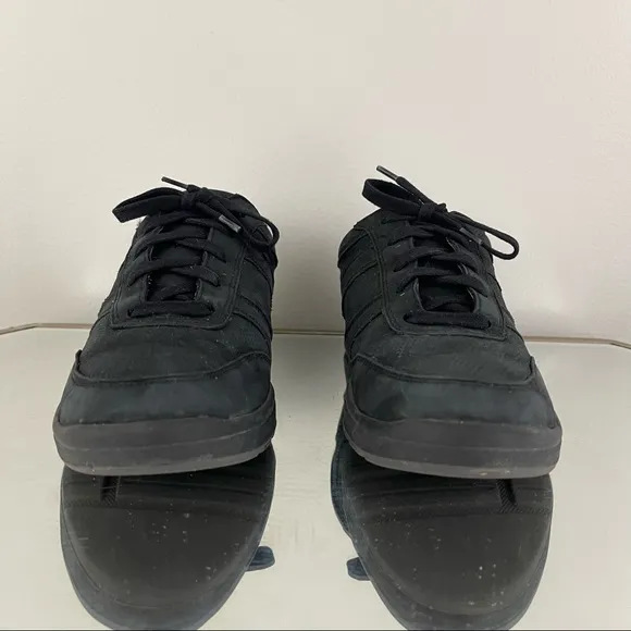 MEPHISTO Black Leather Womens Rebecca Perforated Fashion Sneaker