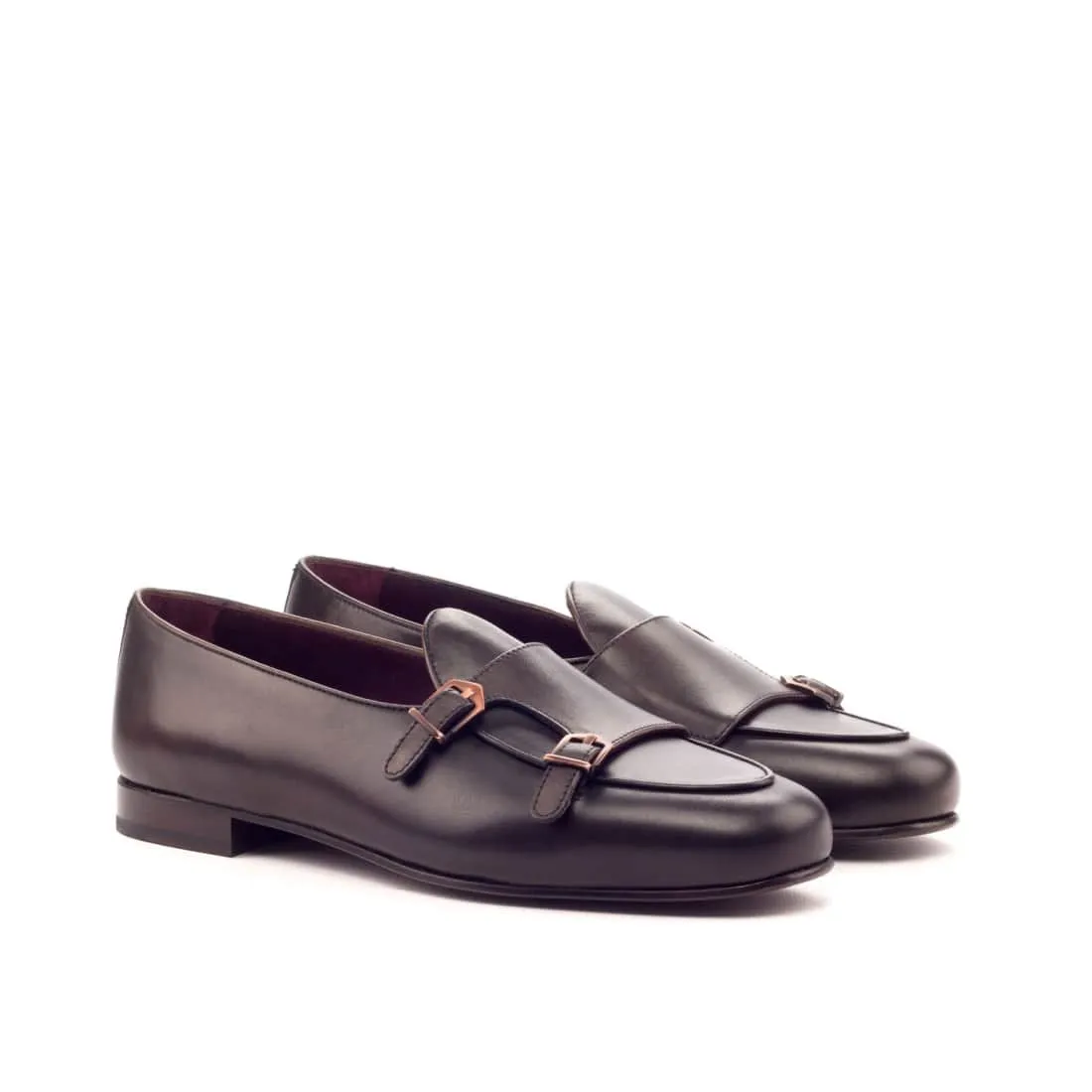 Mocassin Double Boucle en cuir marron foncé