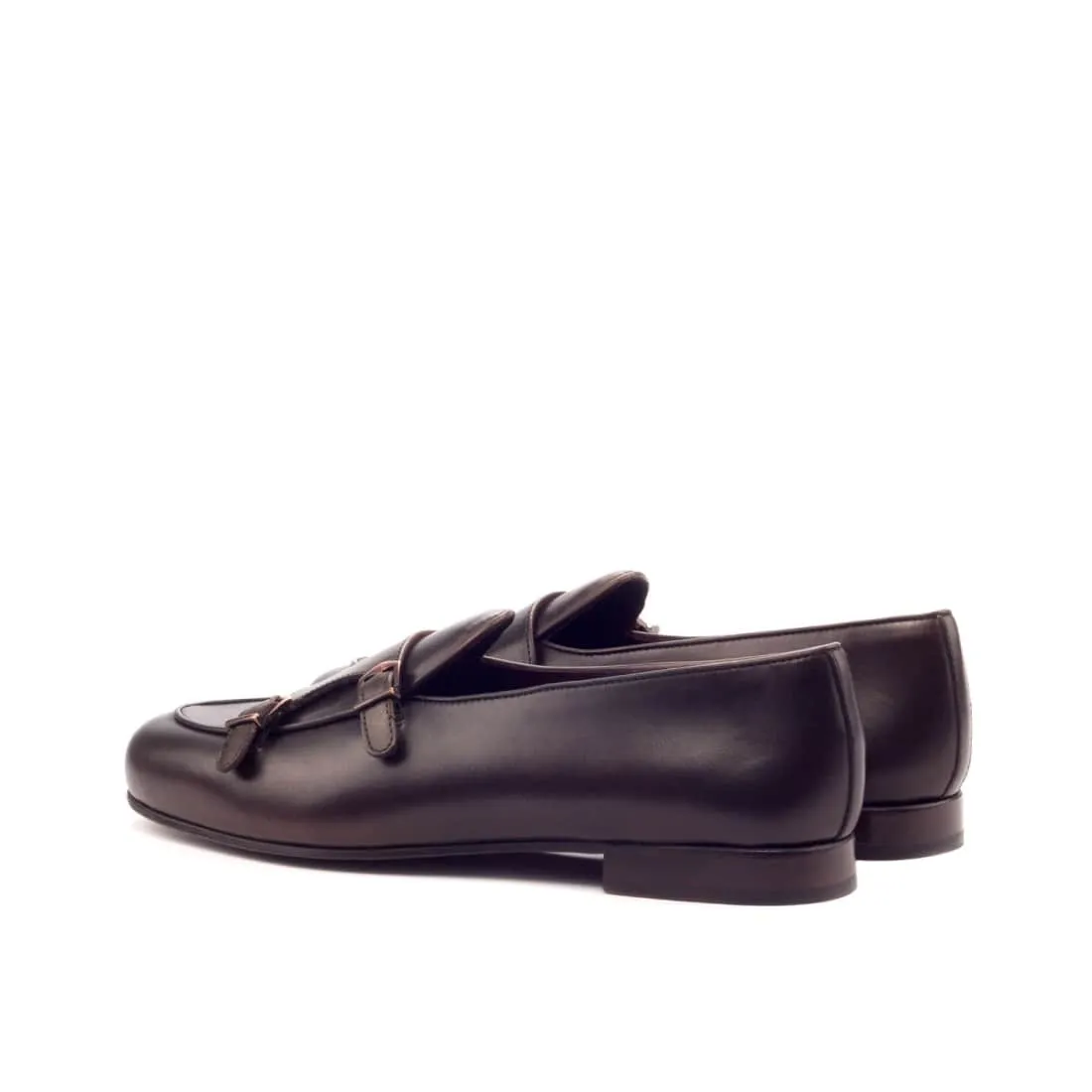 Mocassin Double Boucle en cuir marron foncé