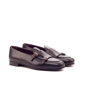 Mocassin Double Boucle en cuir marron foncé