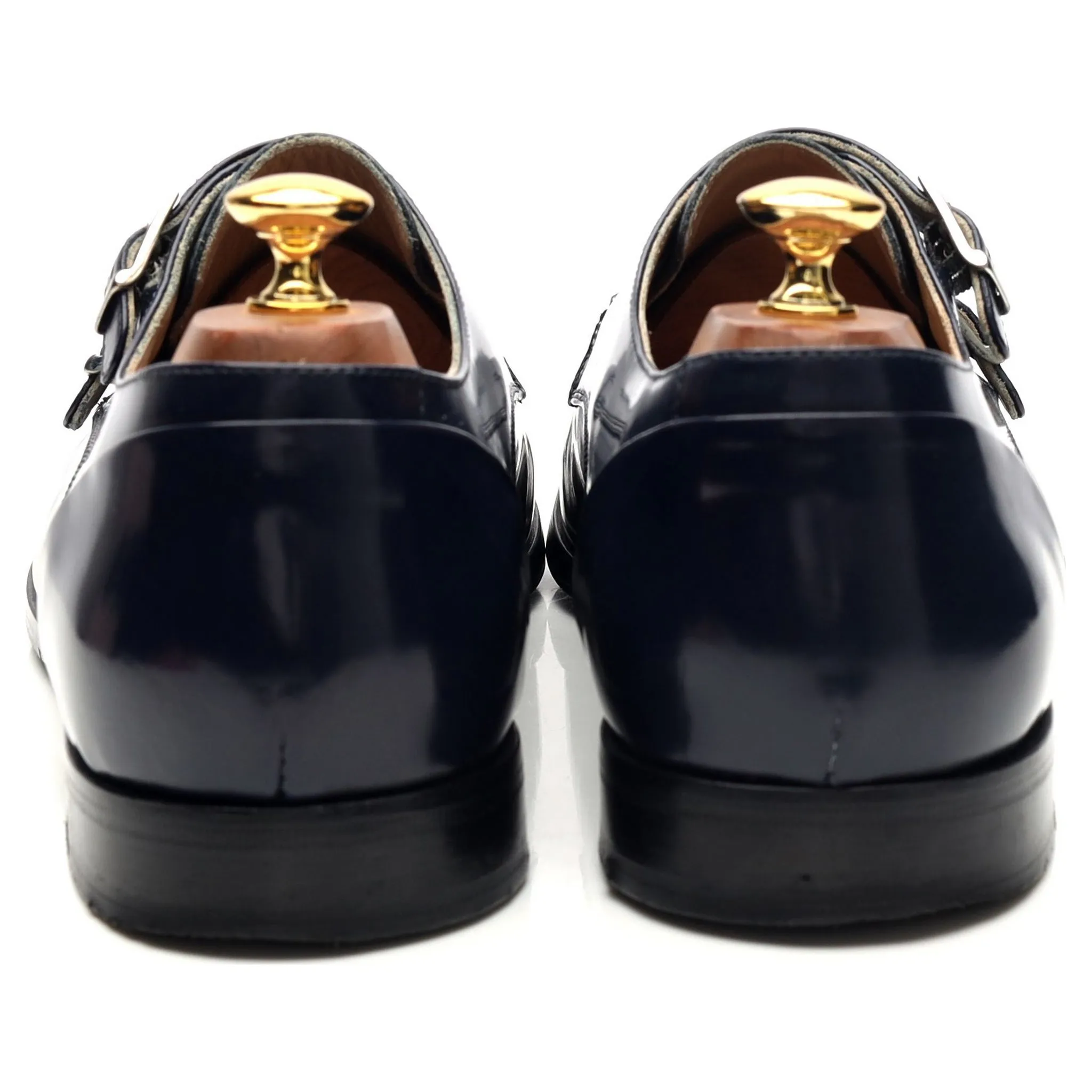 'Monk' Navy Blue Leather Double Monk Strap UK 10