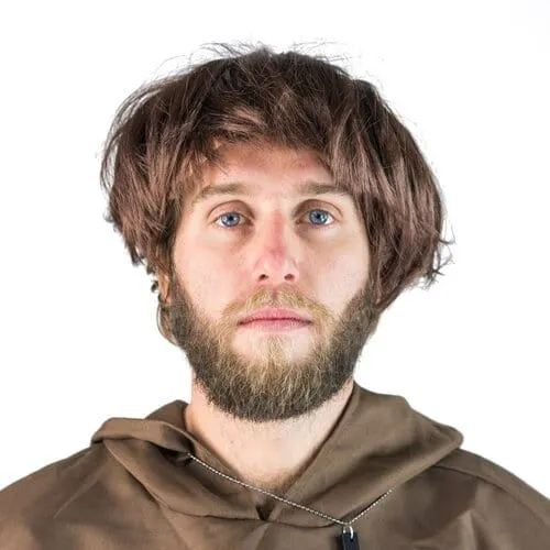 Monk Wig Brown Adult Costume Hair Accessory