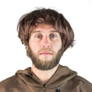 Monk Wig Brown Adult Costume Hair Accessory
