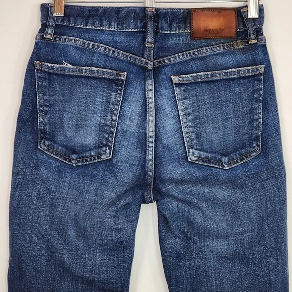 Moussy Vintage High Rise Tapered Slim Leg Cropped Ankle Jeans Medium Wash 25