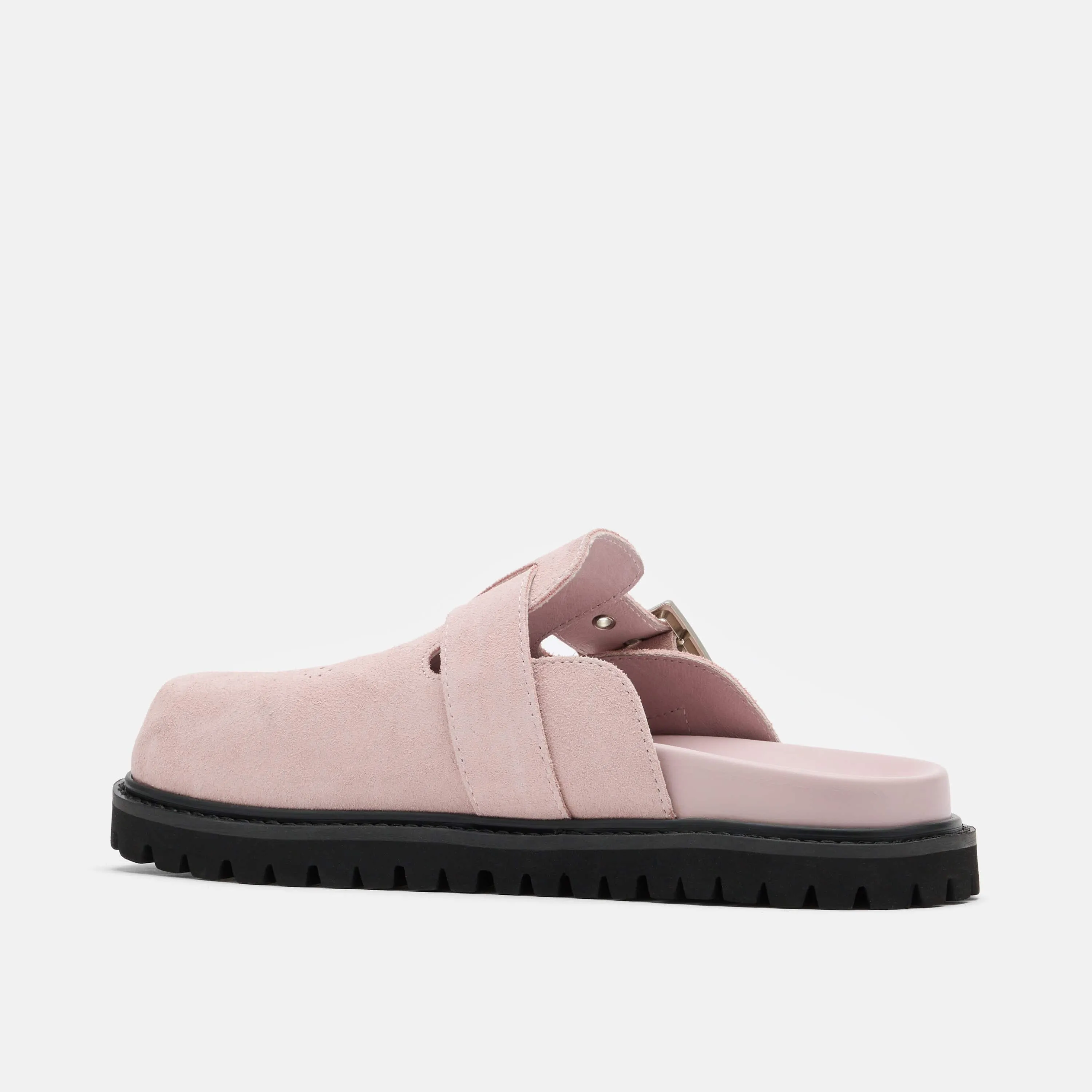 Ms. Shiloh Pink Suede Loafer Mules