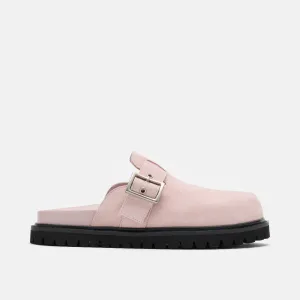 Ms. Shiloh Pink Suede Loafer Mules