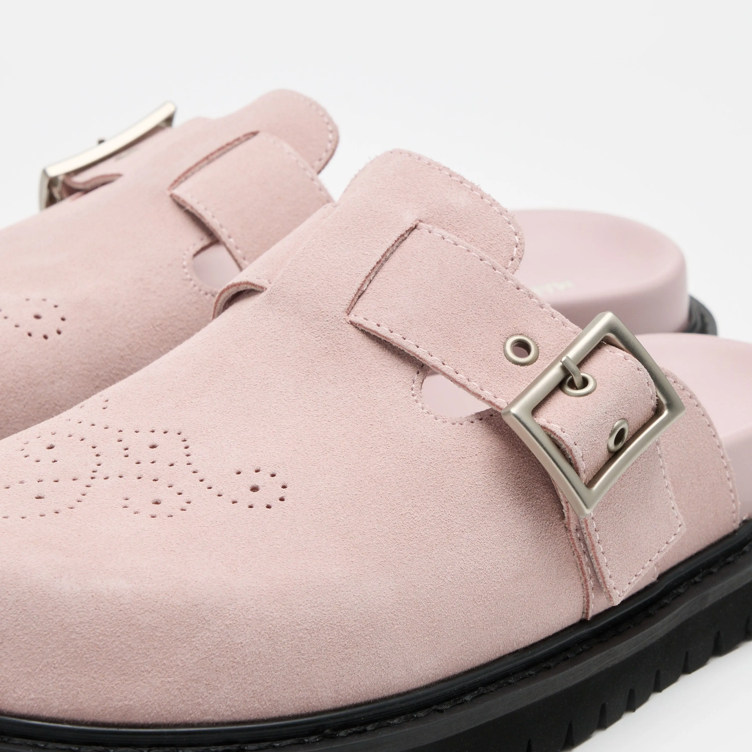 Ms. Shiloh Pink Suede Loafer Mules
