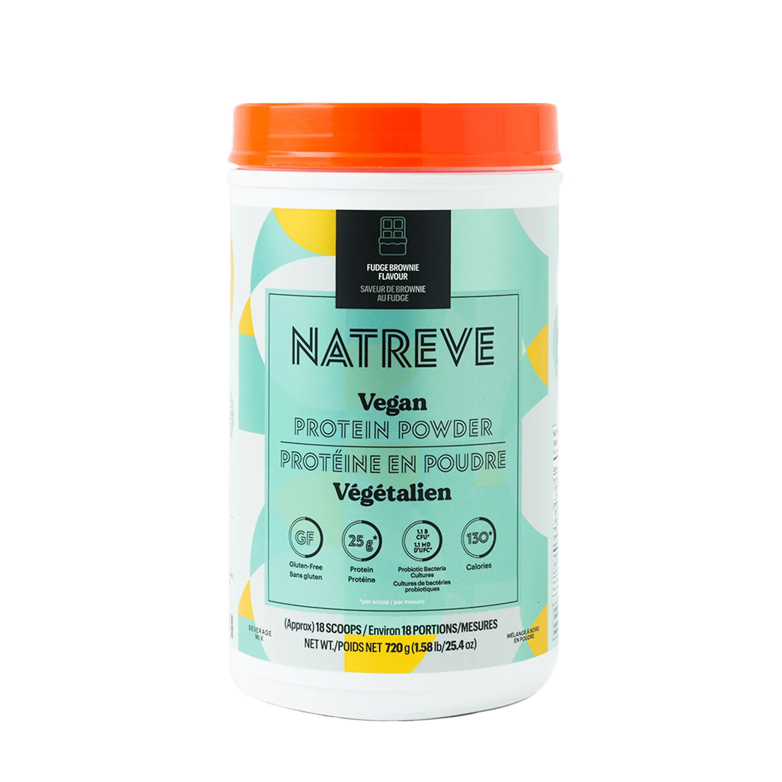 Natreve Vegan Protein - Fudge Brownie (1.58 lbs)