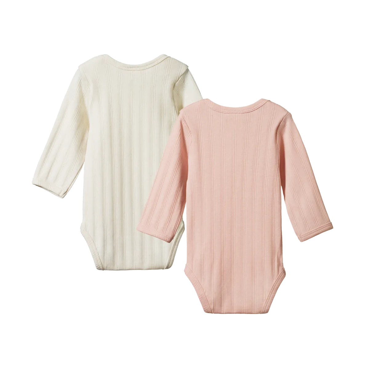 NATURE BABY 2 PACK DERBY BODYSUIT - NATURAL/ROSE BUD