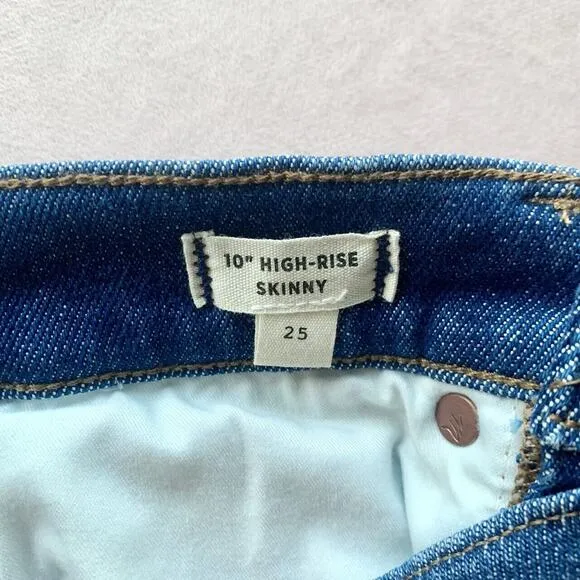 NEW $135 MADEWELL High Rise Ankle Skinny Jeans Denim Medium Wash Size 25