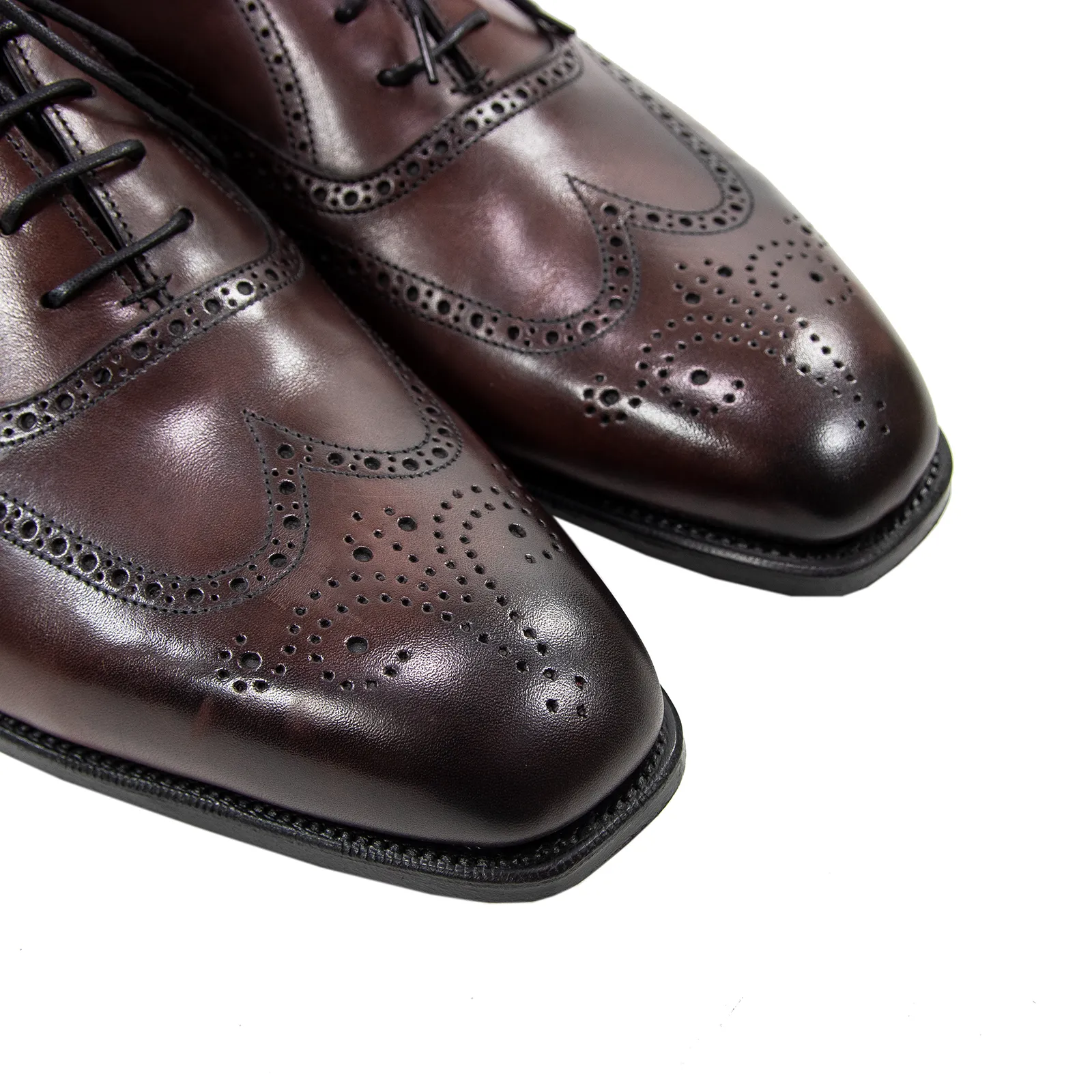 NIB $1315 Edward Green Inverness E888 Burgundy Antique Wingtip Shoes   Trees
