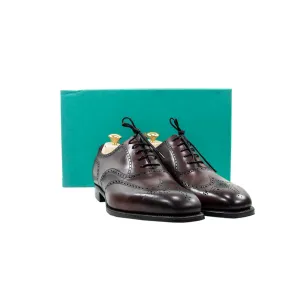 NIB $1315 Edward Green Inverness E888 Burgundy Antique Wingtip Shoes   Trees