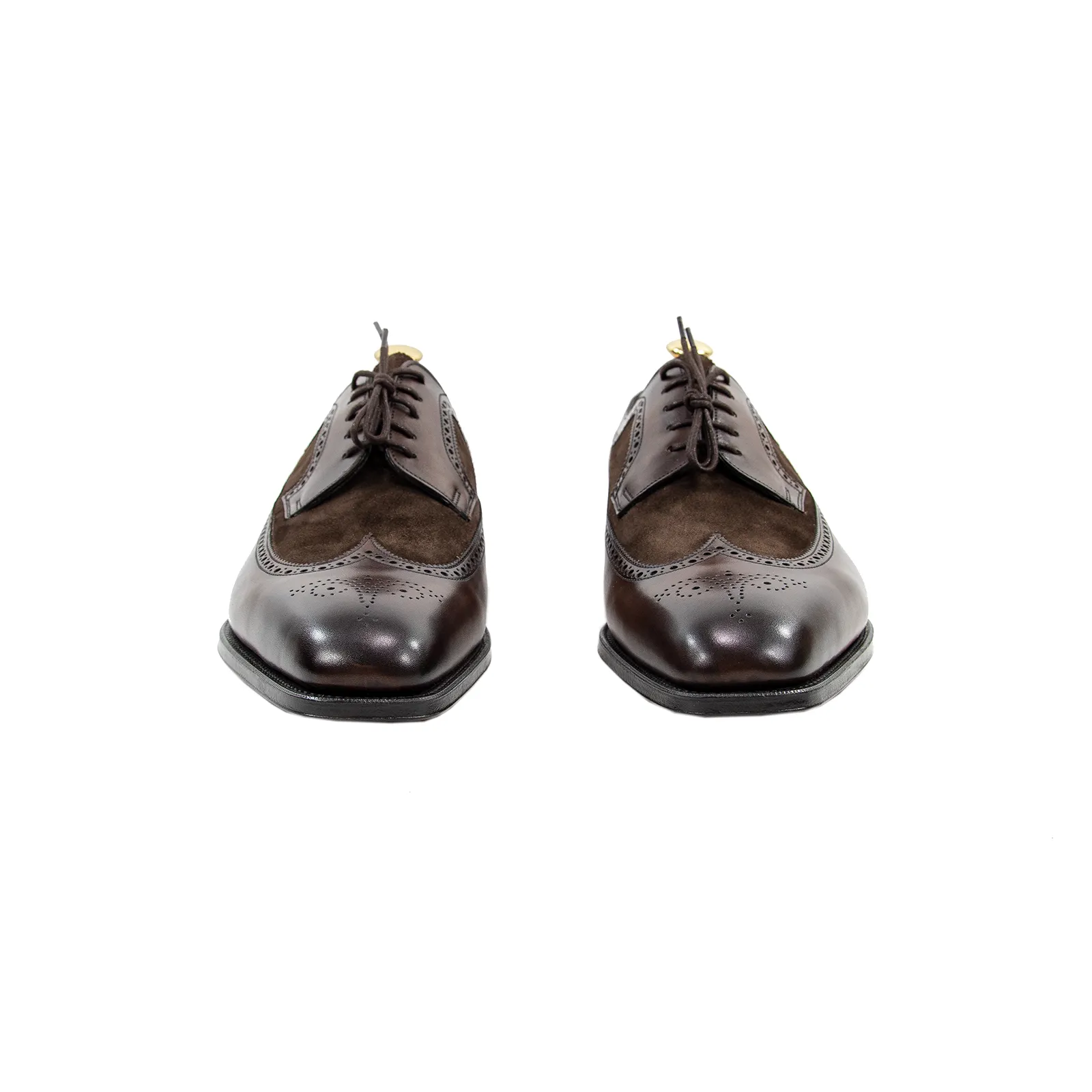 NIB $1605 Edward Green Harrogate E888 Dark Oak Mink Suede Wingtip Shoes   Trees