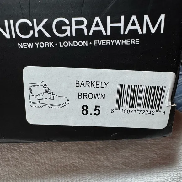Nick Graham Barkley Lace Up Ankle Boots 8.5