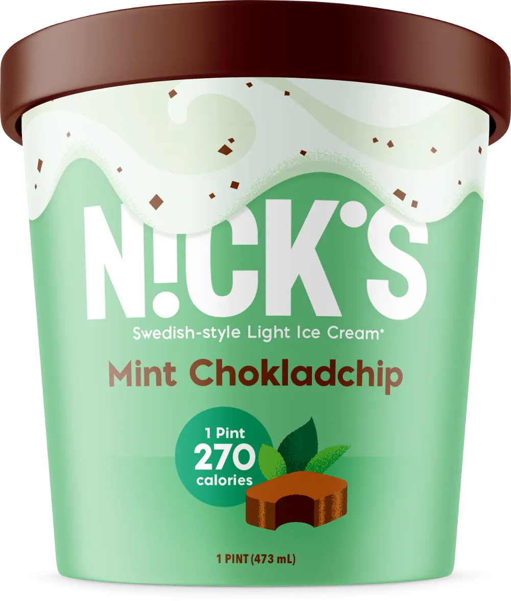Nick's Swedish Style Light Ice Cream, Mint Chokladchip (8 Pints)