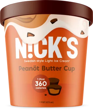 Nick's Swedish Style Light Ice Cream, Peanöt Butter Cup (8 Pints)