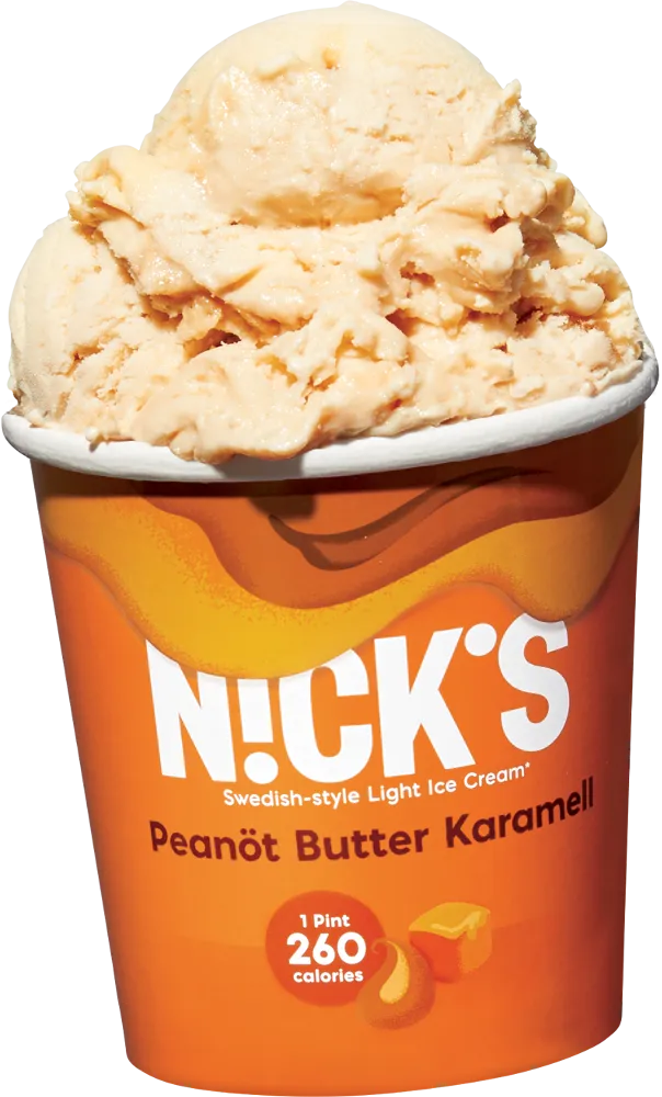 Nick's Swedish Style Light Ice Cream, Peanöt Butter Karamell (8 Pints)