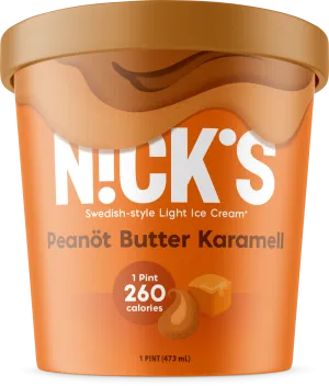 Nick's Swedish Style Light Ice Cream, Peanöt Butter Karamell (8 Pints)