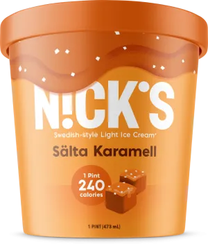 Nick's Swedish Style Light Ice Cream, Sälta Karamell (8 Pints)