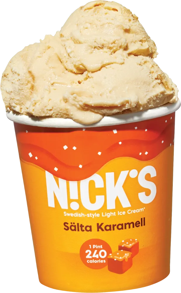 Nick's Swedish Style Light Ice Cream, Sälta Karamell (8 Pints)