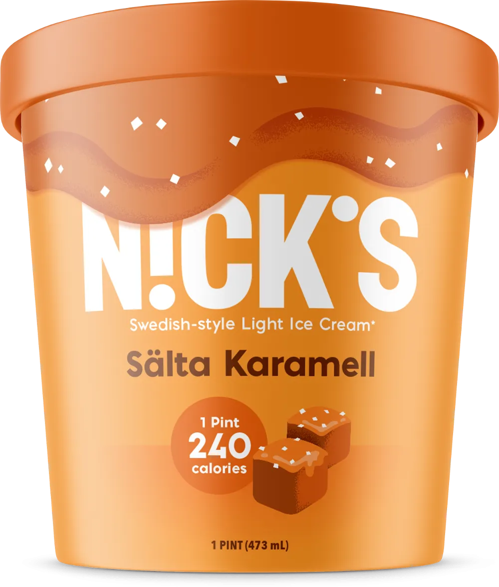 Nick's Swedish Style Light Ice Cream, Sälta Karamell (8 Pints)